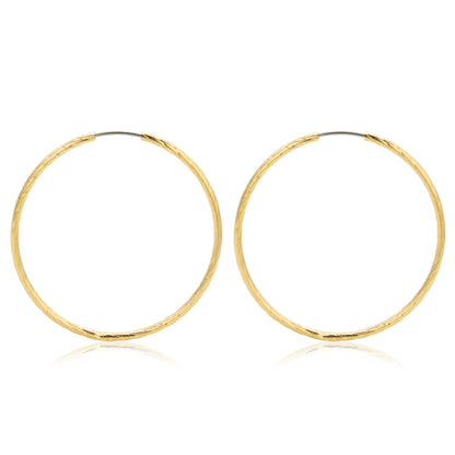 Textured Gold Tone Hoop Earrings