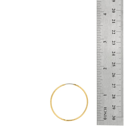 Textured Gold Tone Hoop Earrings