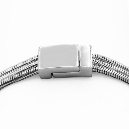 Austrian Crystal Heart Triple Strand Magnetic Bracelet Silver Tone