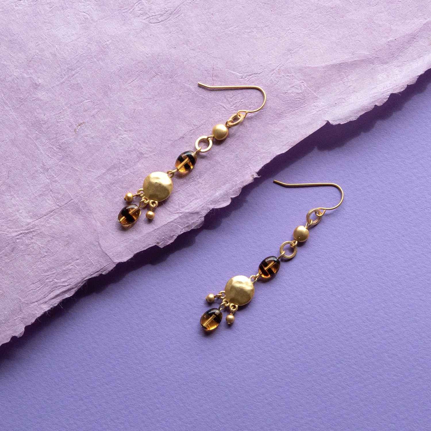 Safari Long Beaded Earrings 2-3/4 Inches Long