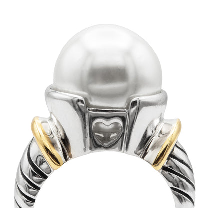 Women's Elegant Pearl Designer Inspired Statement Ring 18kt Gold Plated