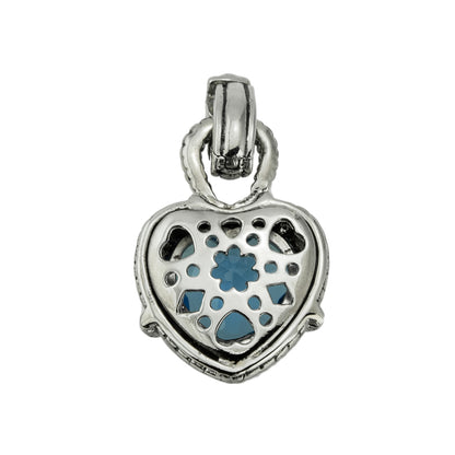 Silver-heart-pendant-aquamarine-blue-glass-heart-insert-Designer-inspired