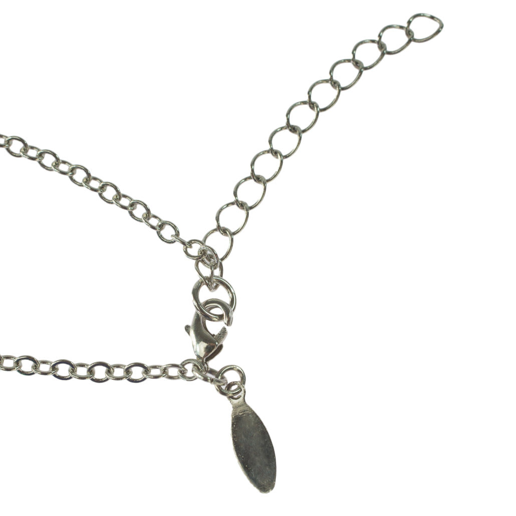 Tropical Beach Genuine Milky Green Quartz and Glass Bead Pendant Necklace with Silver Tone Chain, 19 Inches