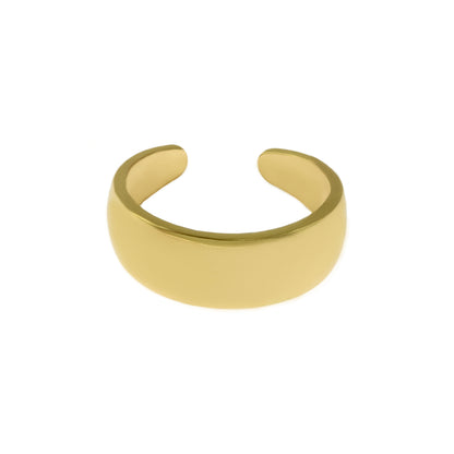 Adjustable Gold Tone Cut Out Band Ring - Versatile Midi Ring or Toe Ring