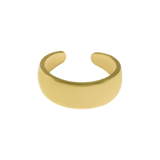 Adjustable Gold Tone Cut Out Band Ring - Versatile Midi Ring or Toe Ring