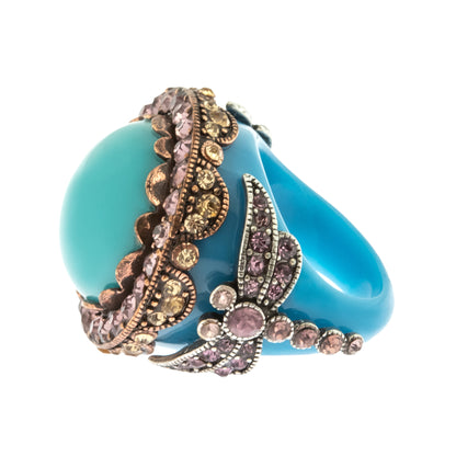 Dragonfly Statement Ring with Austrian Crystals