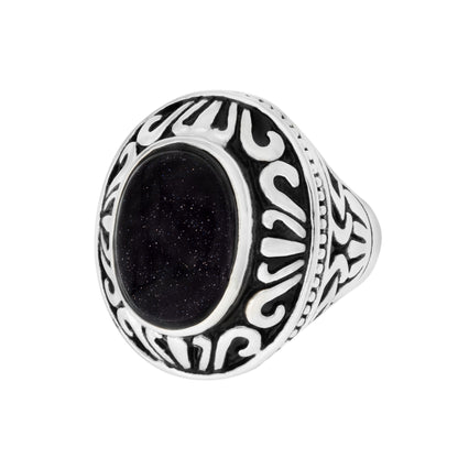 Purple Sandstone Statement Ring with Vintage Design