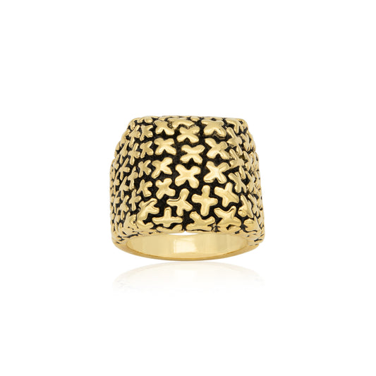 Cross Pattern Statement Ring