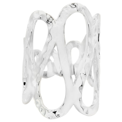Wide Band Geometric Cutout Ring