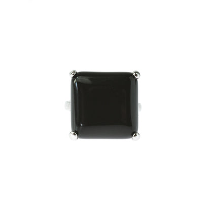 Square Black Onyx Statement Ring