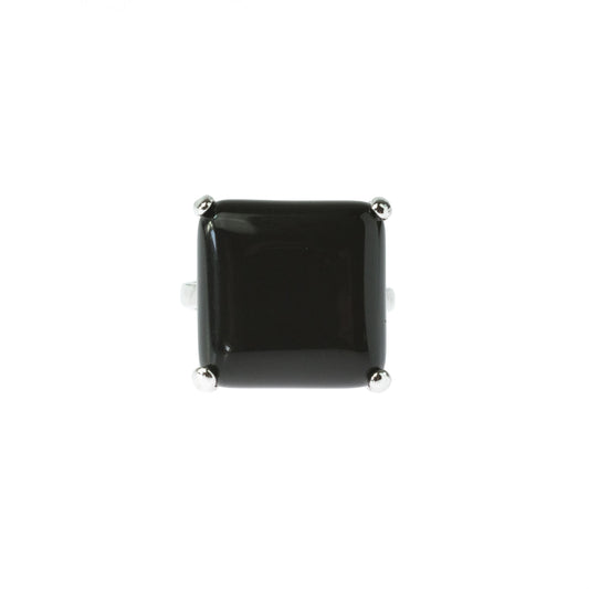 Square Black Onyx Statement Ring
