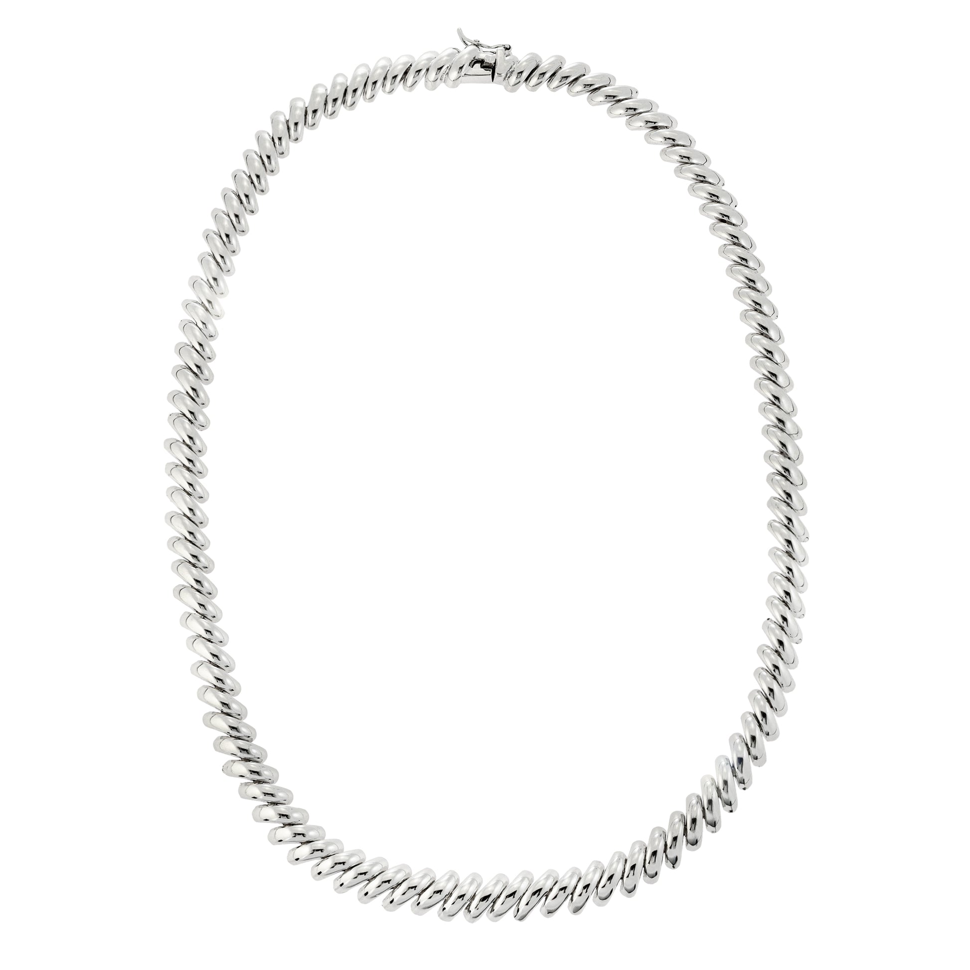 white gold necklace-silver necklace