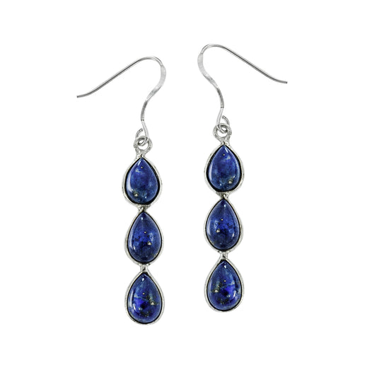 genuine stone earrings-blue lapis earrings-dangle earrings-womens earrings