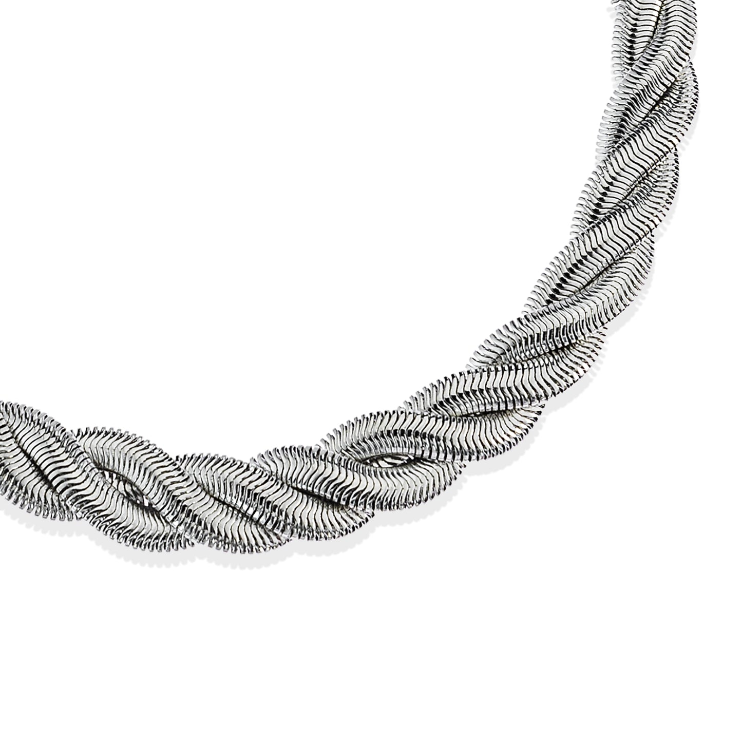 18 Inch Silver Tone Twisted Rope Chain Necklace with Extender