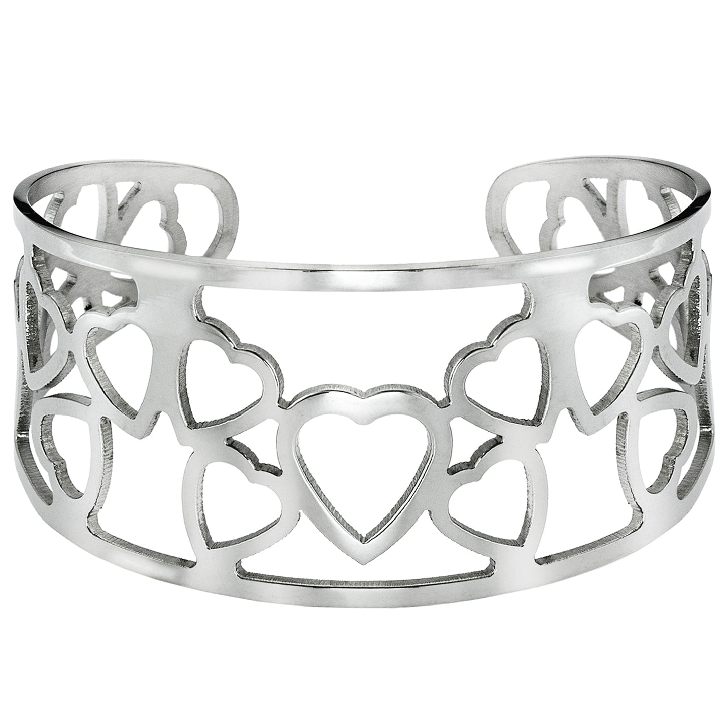 cuff bracelet-stainless steel jewelry-womens cuff bracelet-heart jewelry-heart bracelet