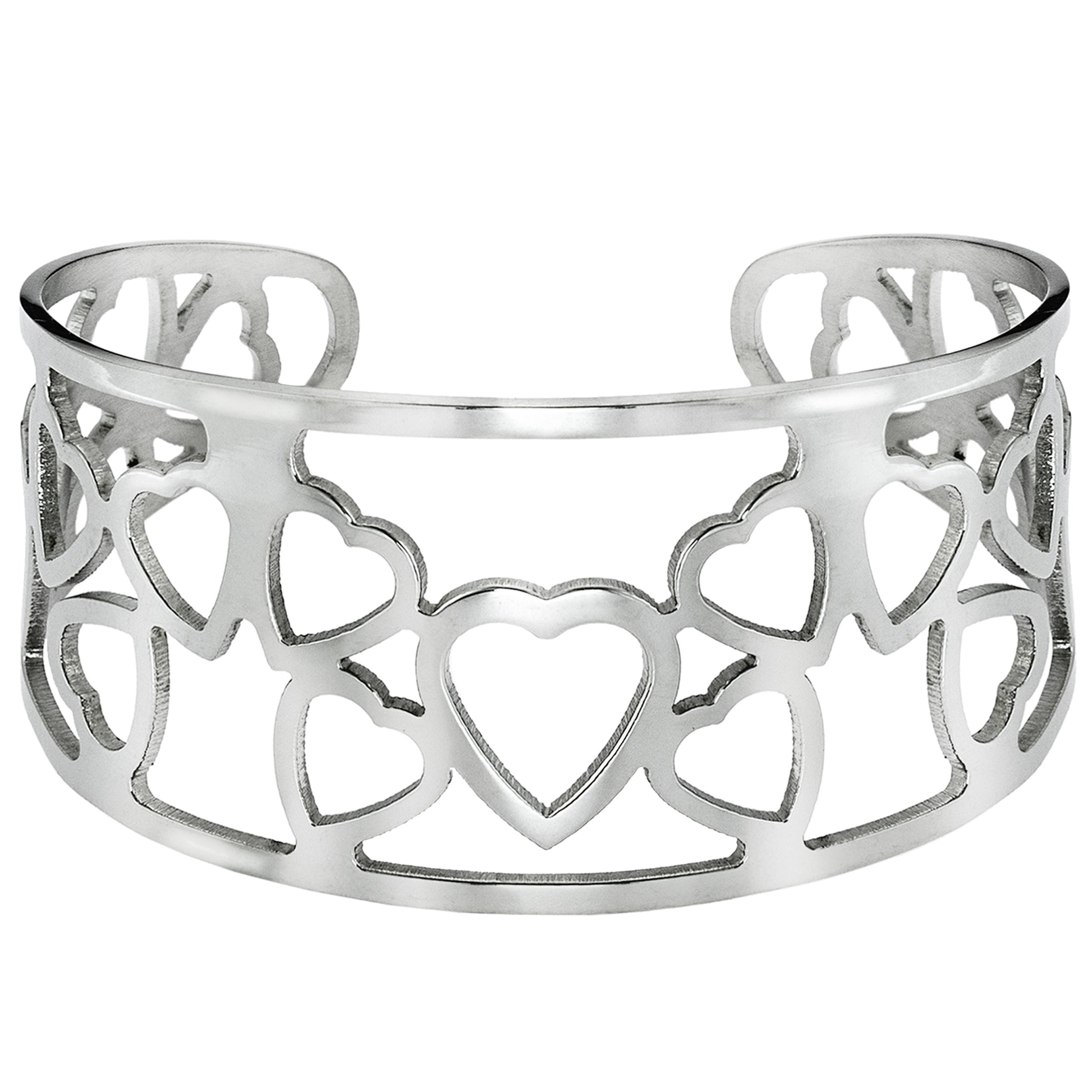 cuff bracelet-stainless steel jewelry-womens cuff bracelet-heart jewelry-heart bracelet