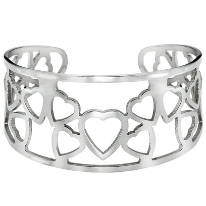 cuff bracelet-stainless steel jewelry-womens cuff bracelet-heart jewelry-heart bracelet