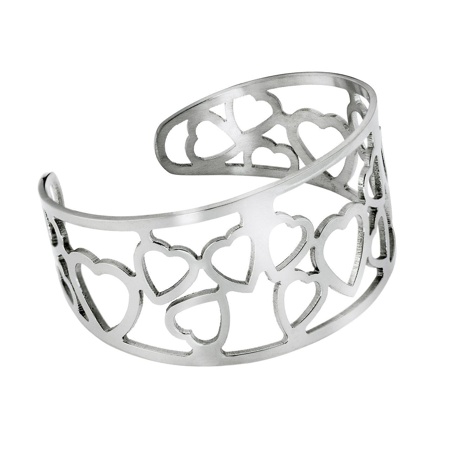 cuff bracelet-stainless steel jewelry-womens cuff bracelet-heart jewelry-heart bracelet