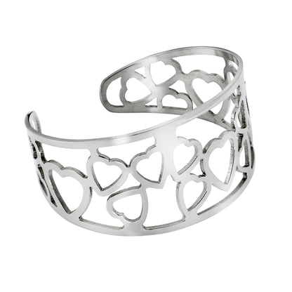 cuff bracelet-stainless steel jewelry-womens cuff bracelet-heart jewelry-heart bracelet