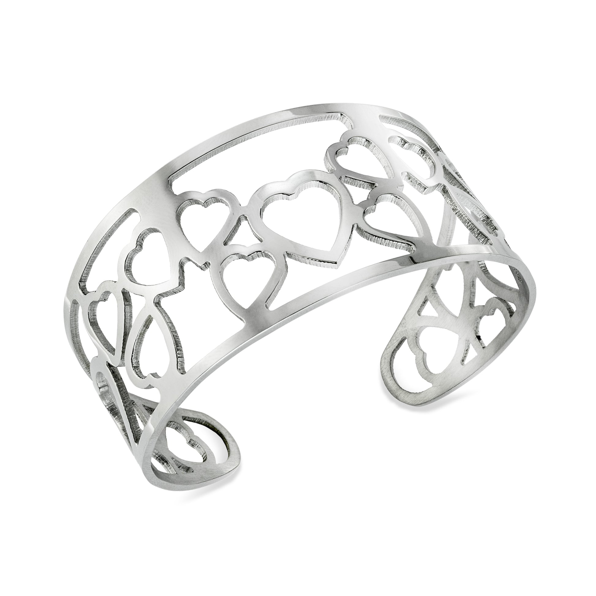 cuff bracelet-stainless steel jewelry-womens cuff bracelet-heart jewelry-heart bracelet