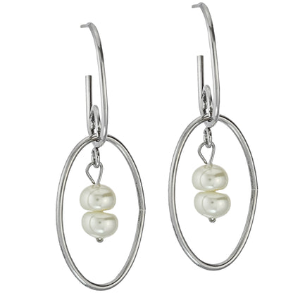 earrings-pearl earrings-stainless steel jewelry-silver earrings-dangle earrings