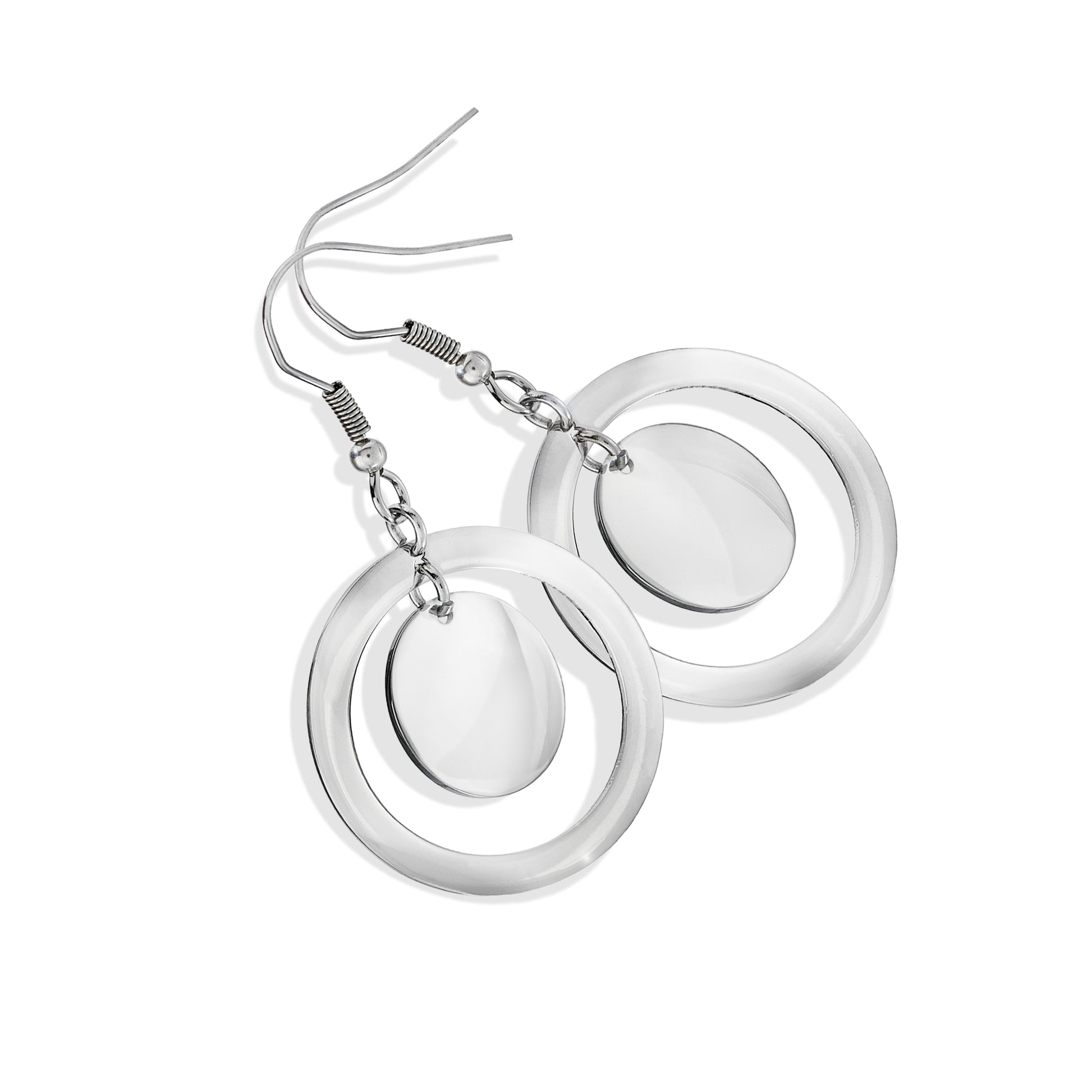 earrings-womens earrings-stainless steel jewelry-silver earrings-dangle earrings