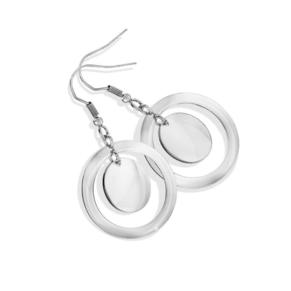 earrings-womens earrings-stainless steel jewelry-silver earrings-dangle earrings