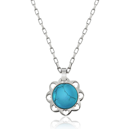 stainless steel jewelry-womens necklace-turquoise jewelry-turquoise necklace
