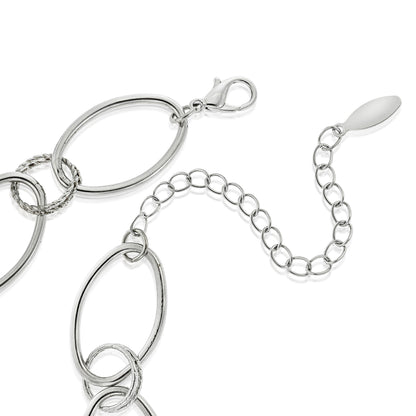 open link silver necklace-womens jewelry necklace