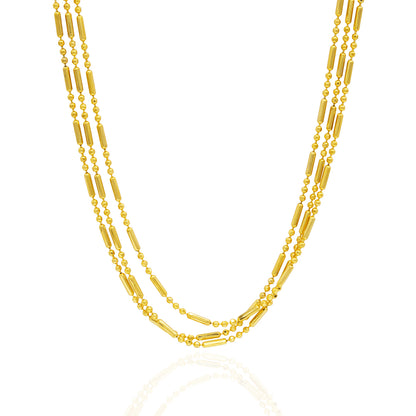 36 Inch Gold Tone Multi Strand Chain Necklace