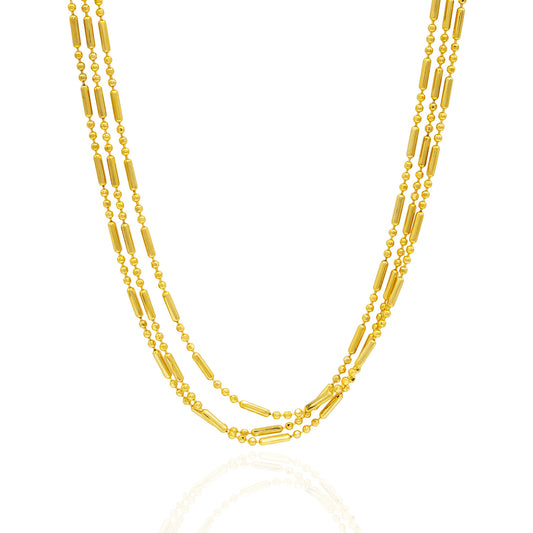 36 Inch Gold Tone Multi Strand Chain Necklace