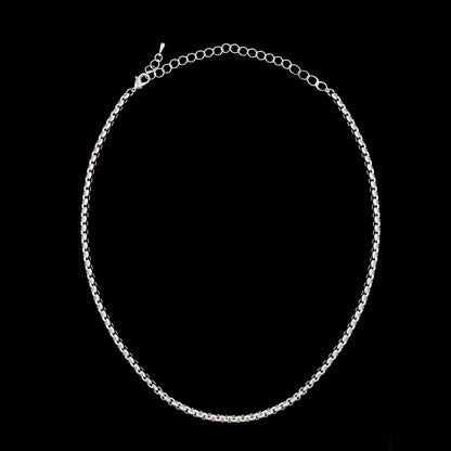 18 Inch Silver Tone Rolled Box Chain Necklace Classic Roll Chain (Copy)