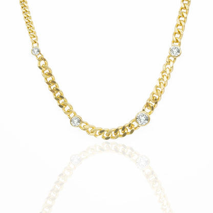 Cubic Zirconia Chain Necklace with Extender