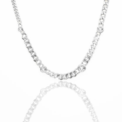 Cubic Zirconia Chain Necklace with Extender