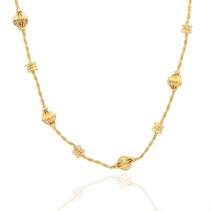 16 Inch Gold Plated Bead and Chain Necklace Pretty S Clip Closure