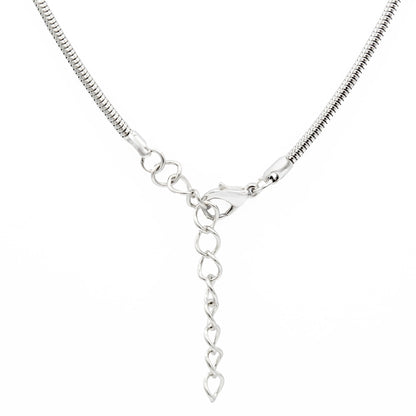 Elegant Rectangle Austrian Crystal Pendant Necklace with Snake Chain Silver Tone 16 Inch