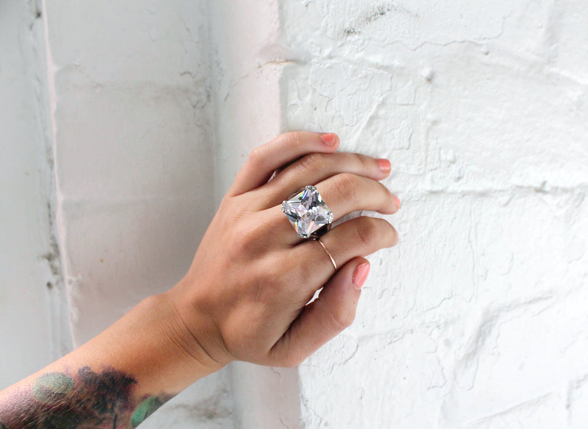 ring-clear crystal-cocktail rings-april birthstone