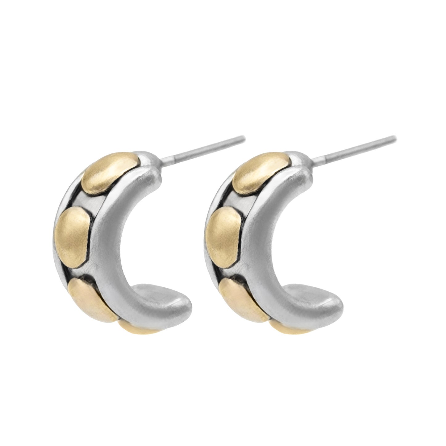 Women's Necklace, Bracelet, and Earrings Set Rhodium Plated Accented with Gold Round Removable Disks