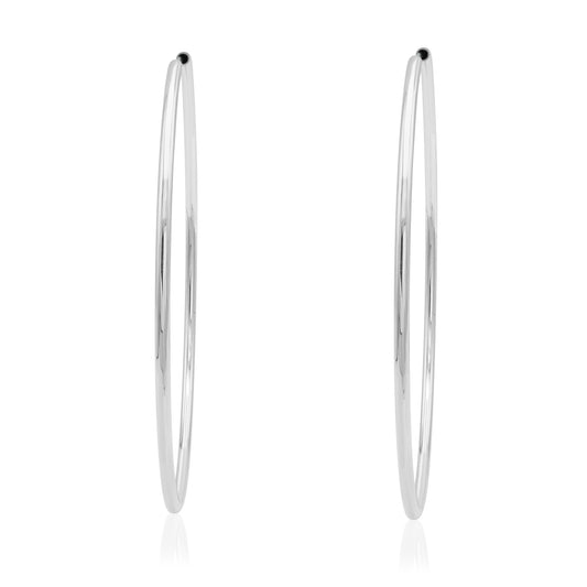 Large 3 Inch Silver Wire Hoop Earrings Lightweight Hypoallergenic Fashion Jewelry for Women