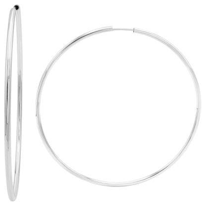 Large 3 Inch Silver Wire Hoop Earrings Lightweight Hypoallergenic Fashion Jewelry for Women