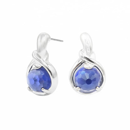 Crystal Amethyst Drop Earrings Faceted Crystal Stones