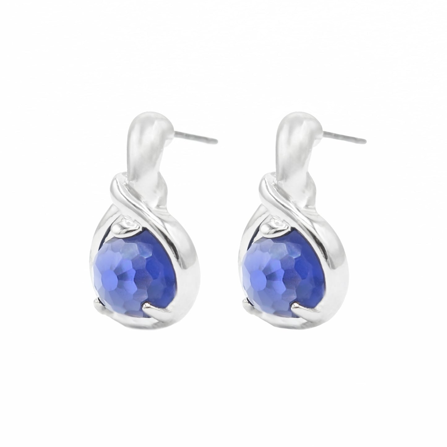 Crystal Amethyst Drop Earrings Faceted Crystal Stones