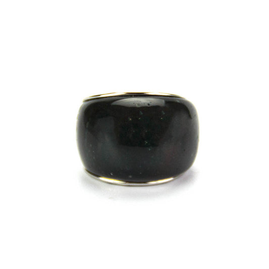 Genuine-stone-Black Agate-womens-Ring