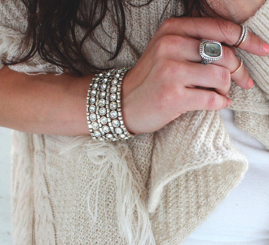 crystal bracelet-silver-reversable