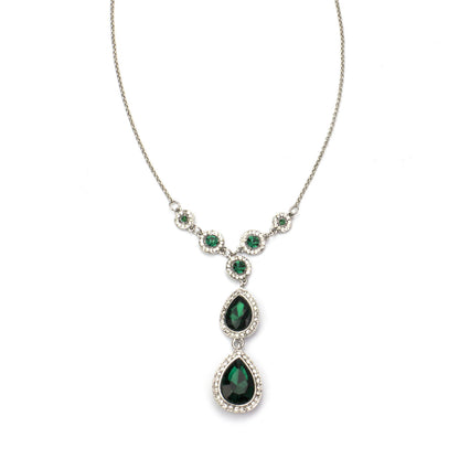The Emerald City Emerald CZ and Crystal Necklace