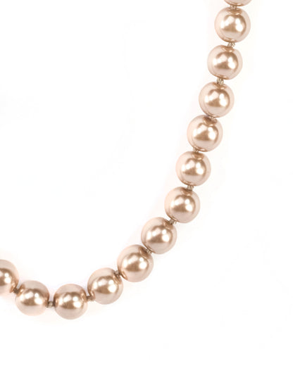 34 Inch Mocha Glass Pearl Knotted Strand Necklace - Versatile Long Pearl Necklace