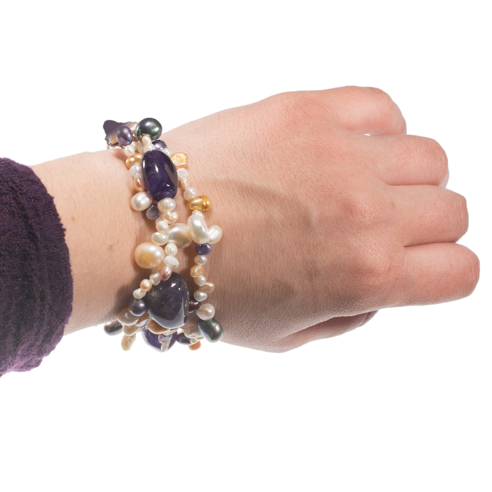 C'est Magnigique Amethyst and Pearl Bracelet