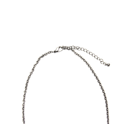 Elegant Purple Cat's Eye and Austrian Crystal Y-Drop Statement Necklace in Gunmetal