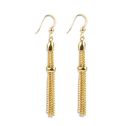 Mira Gold Tassel Earrings