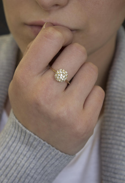 crystal ring-diamond ball ring-gold ring-cubic zirconia jewelry
